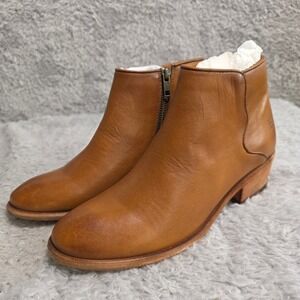Frye Carson Ankle Bootie Boots Cognac Brown Leather Western Women 7.5 B NEW